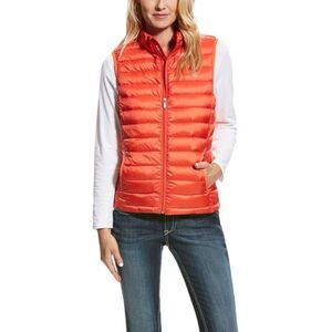 Ariat Women's Ideal Down Vest, Orange, With Pouch, Excellent Condition, Sz S